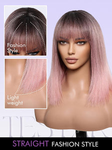 Bob Pink Beauty Full Wig