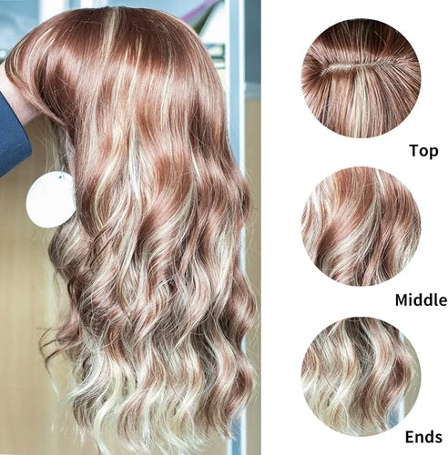 Brown Blonde Shoulder Length Wig