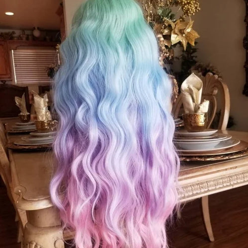 Rainbow Wavy Beauty Lace Front Wig