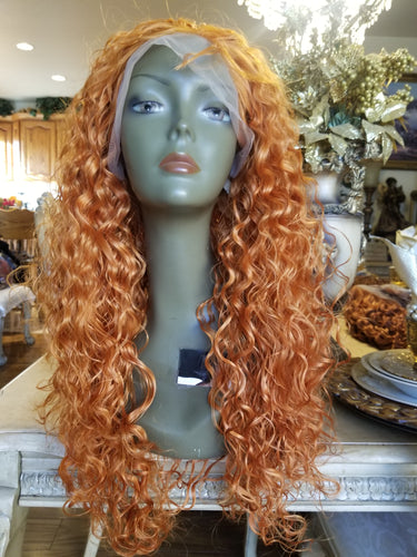 Orange  Copper Red// Beauty Water Waves//Lace Front Wig//Goddess//Beauty//Wig//Auburn