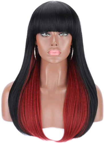 Black Red Beauty Full Wig - Goddess Beauty Royal Wigs