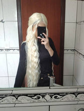 Bleach Blonde// Curly Lace Front Wig//Super Long Wig//Blonde//Beautiful - Goddess Beauty Royal Wigs