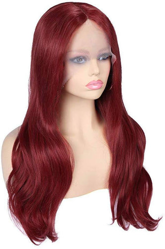 Dark Red// Beauty Waves//Lace Front Wig//Straight Wave//Body wave //Red//Natural//Wig - Goddess Beauty Royal Wigs