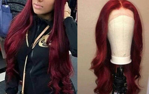 Dark Red// Beauty Waves//Lace Front Wig//Burgundy Wig - Goddess Beauty Royal Wigs