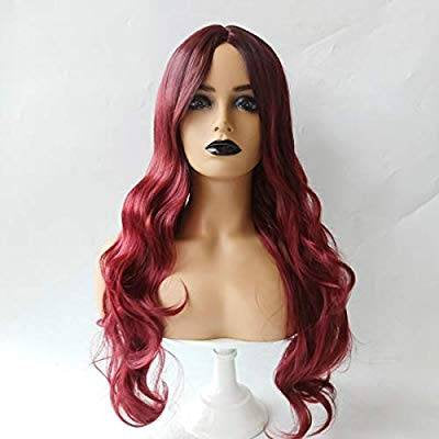 Wine Red Wig//Wig//Wavy// Black Red//Long// Hair//Costume//Cosplay//Stunning//Goddess - Goddess Beauty Royal Wigs