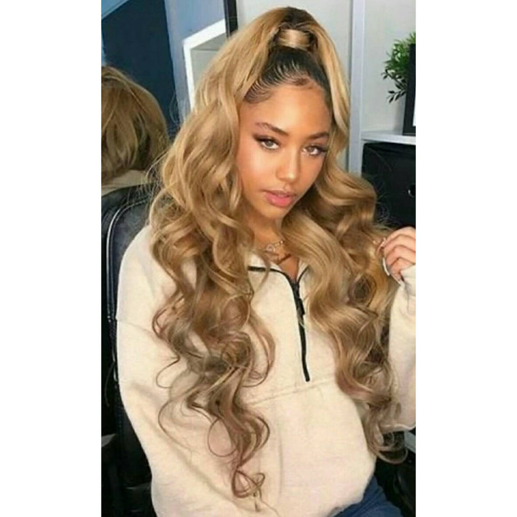 Ombre Blonde// Beauty Waves// Virgin// Human Hair// Lace Front Wig//Custom Order//4-8 weeks// - Goddess Beauty Royal Wigs