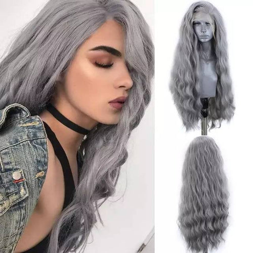 Gray Beauty Waves Lace Front Wig - Goddess Beauty Royal Wigs