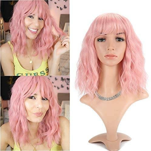 Pink Wavy Full Wig - Goddess Beauty Royal Wigs