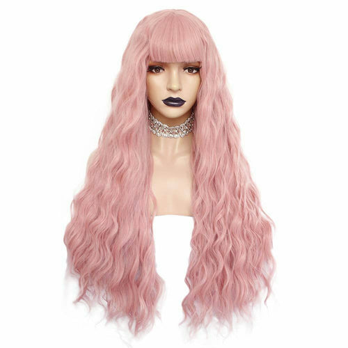 Pink Wavy Beauty Full Wig - Goddess Beauty Royal Wigs