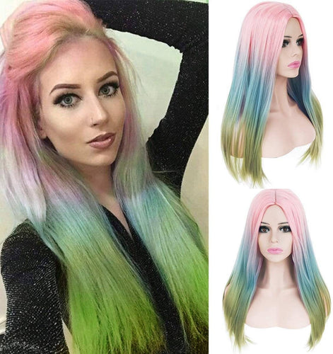 Rainbow Straight Beauty Full Wig - Goddess Beauty Royal Wigs