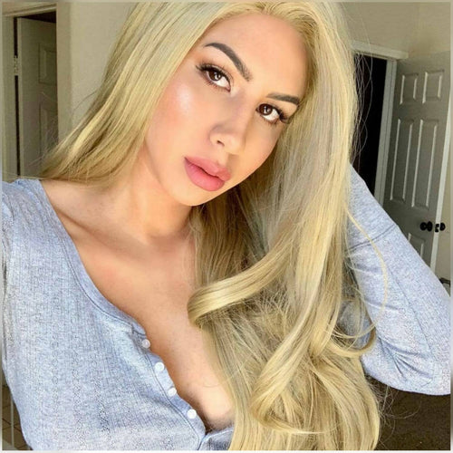 Ash Blonde Wavy Lace Front Wig//Honey Blonde - Goddess Beauty Royal Wigs