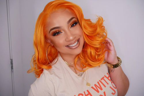 Orange / Beauty Waves//Bob//Lace Front Wig//Goddess//Beauty//Wig//