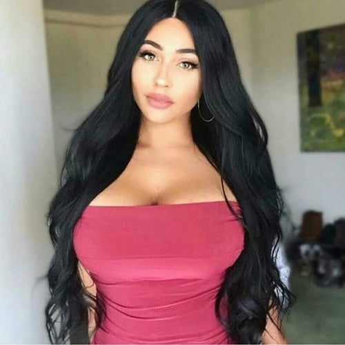 Black Layered Bodywave Beauty Lace Front Wig 24-28 inches!! - Goddess Beauty Royal Wigs